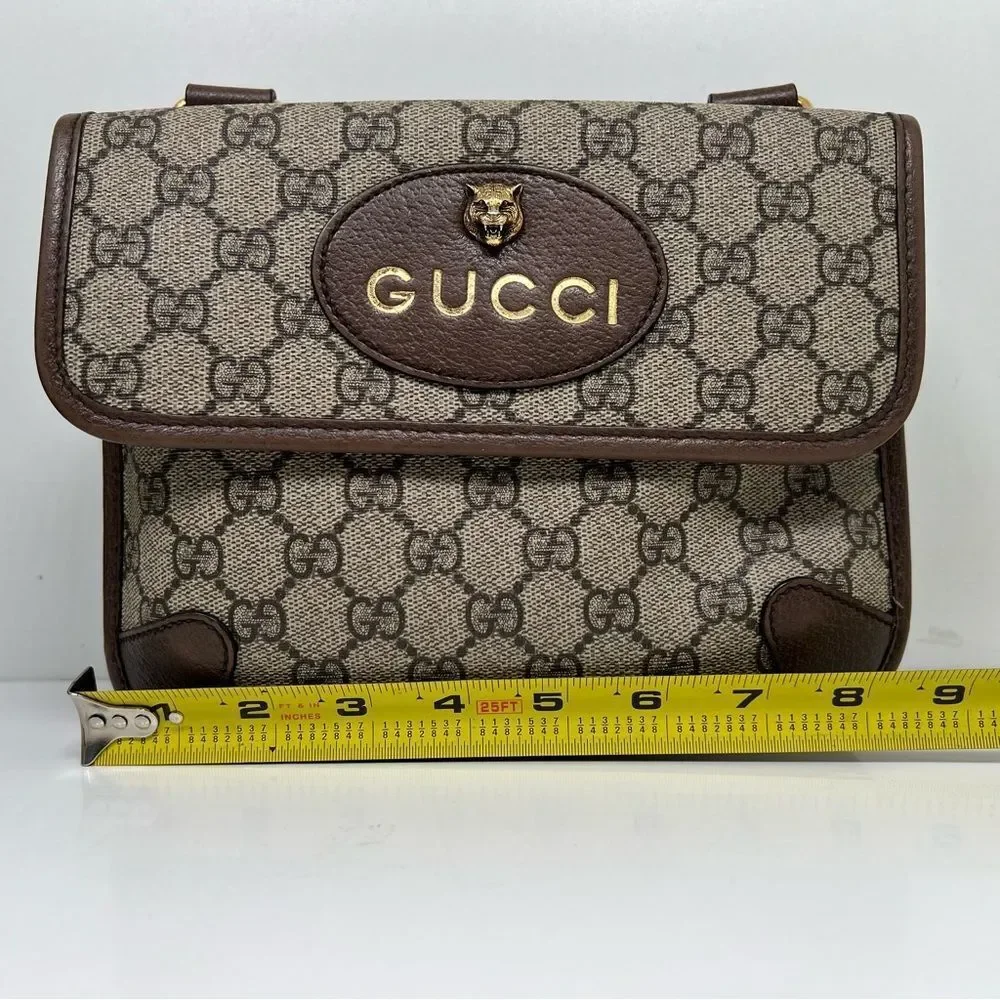 Gucci Neo Vintage GG Supreme Messenger Bag Brown Canvas Leather brown 495654